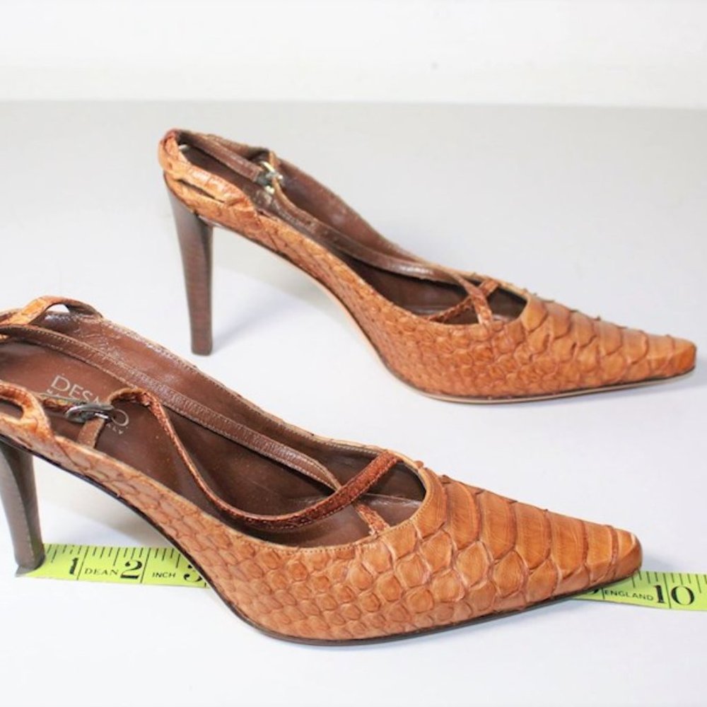 Desmo Italian Snakeskin Heels Sz. 37 GORGEOUS! New!